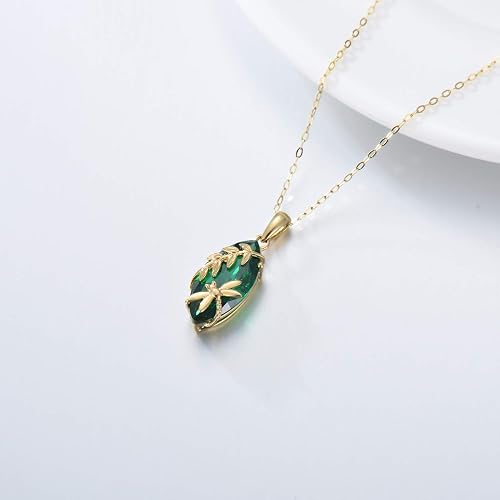 14k Solid Gold Dragonfly Pendant Necklaces for Women Necklaces Gold Jewelry Present for Wife Girlfriend Mother