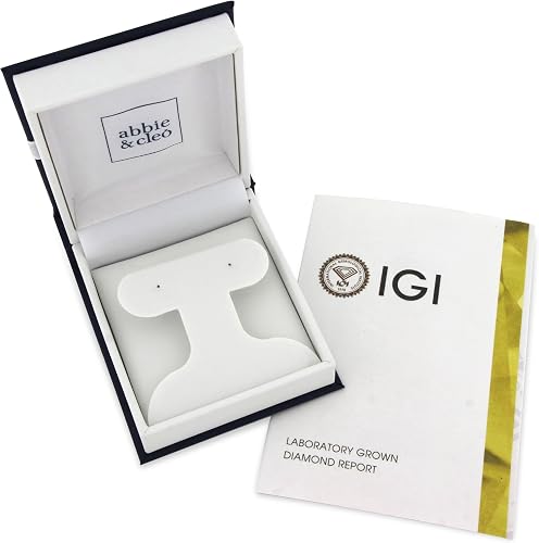 Lab-Grown Diamond Stud Earrings With Unique laser engraved Diamond ID, Set In Platinum, White Gold or Yellow Gold - D Color, VVS2 Clarity, IGI Certified Lab-Grown Diamonds - Available in 1 to 5 CTTW
